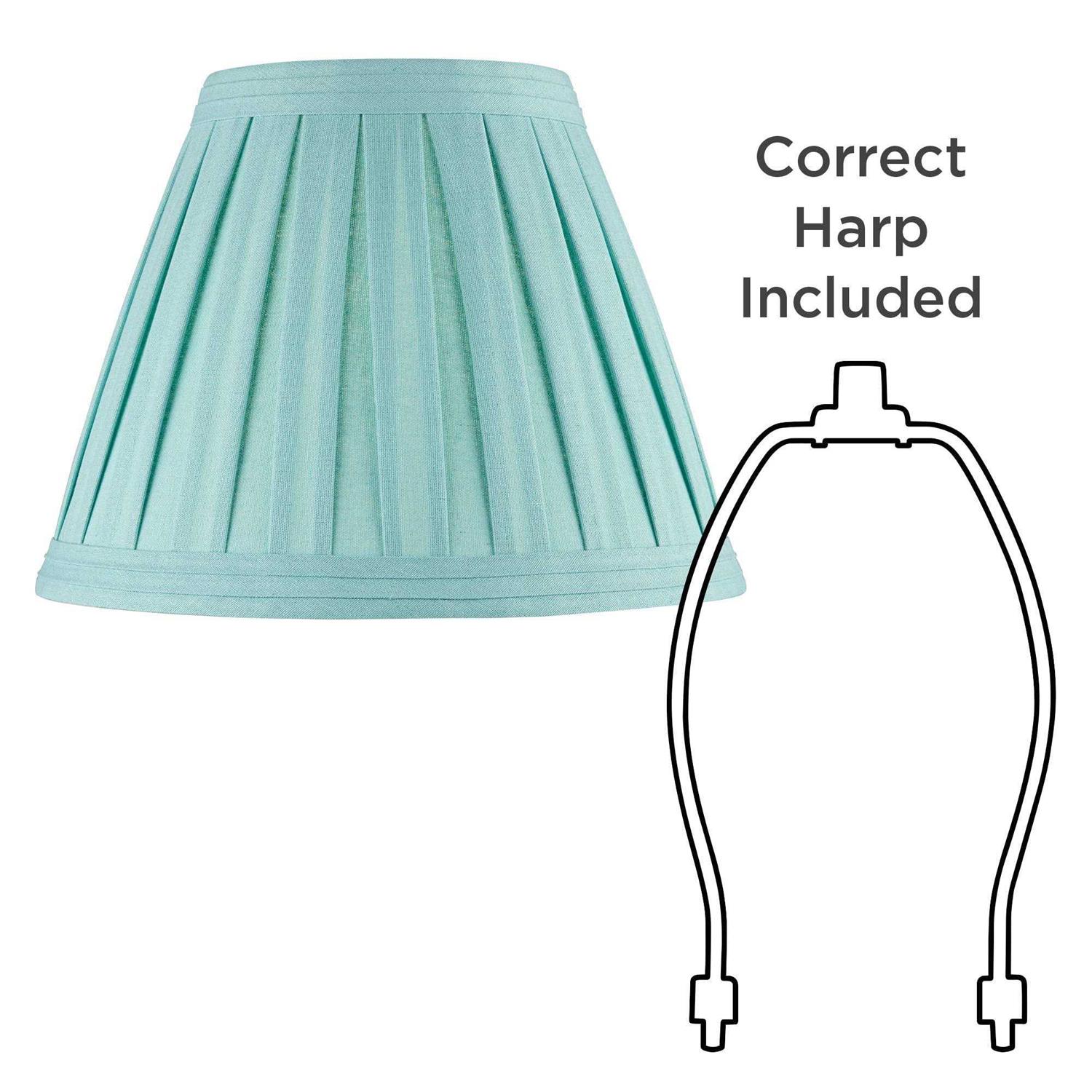 Springcrest Set of 2 Pleated Empire Lamp Shades White Medium 7 inch Top x Bottom x High Spider Harp and Finial Fitting - Image 4