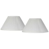 Springcrest Set of 2 Pleated Empire Lamp Shades White Medium 7 inch Top x Bottom x High Spider Harp and Finial Fitting