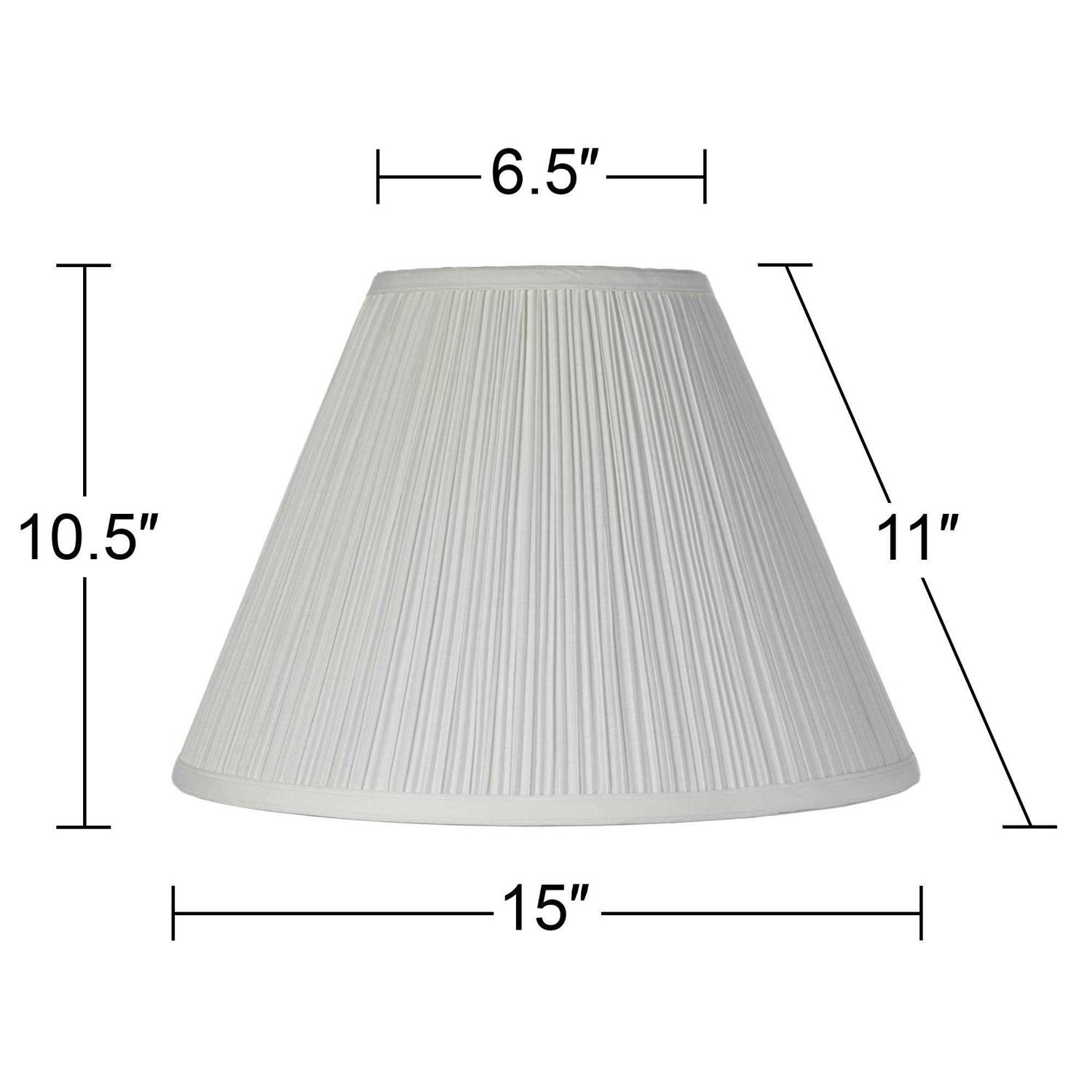Springcrest Brentwood Finish White Medium Lamp Shade 6.5 Top x 15 Bottom x 10.5 High x 11 Slant Replacement with Harp and Finial - Image 3