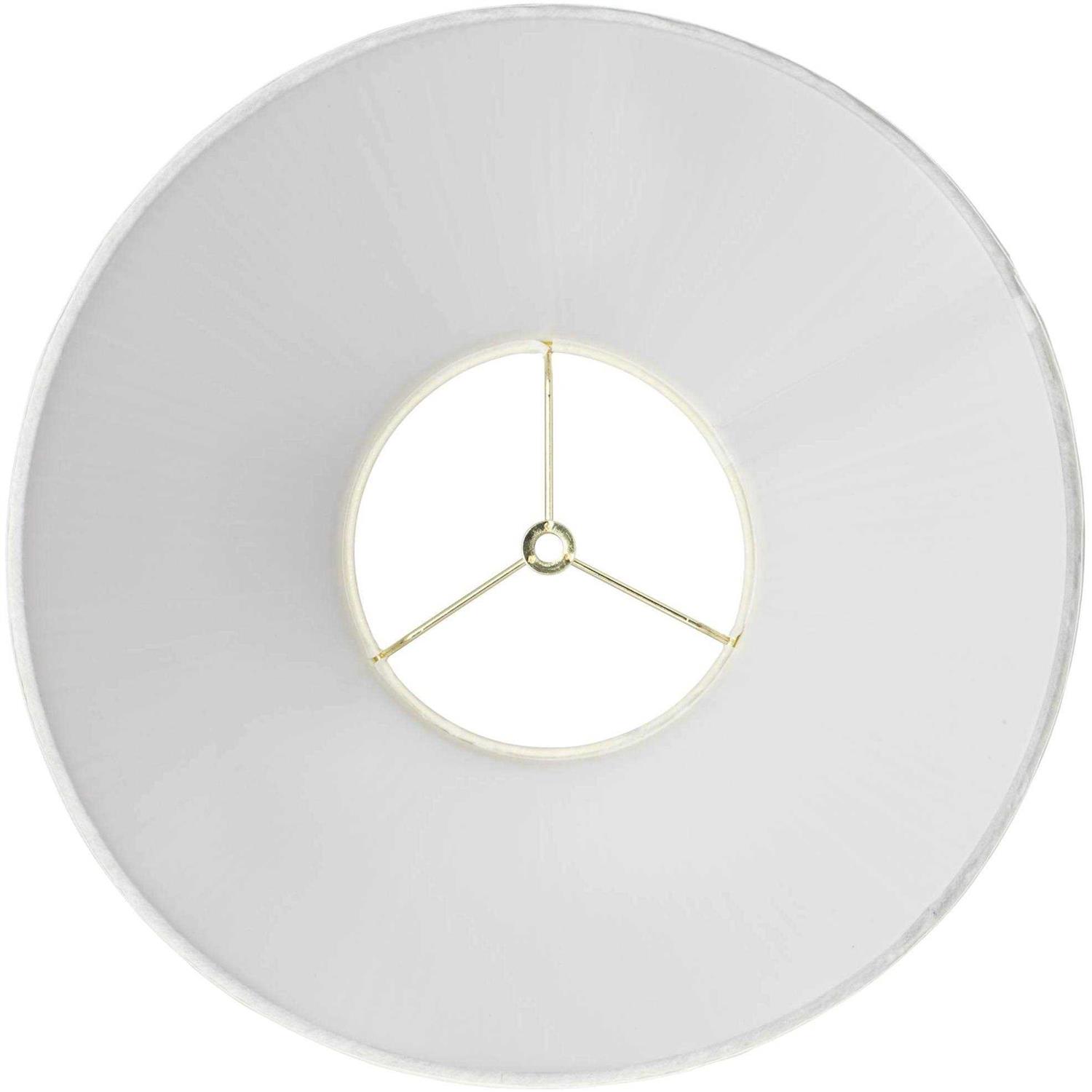 Springcrest Brentwood Finish White Medium Lamp Shade 6.5 Top x 15 Bottom x 10.5 High x 11 Slant Replacement with Harp and Finial - Image 5