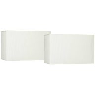 Springcrest Set of 2 Rectangular Lamp Shades Off-White Medium 16 Wide x 8 Deep x 10 High Spider with Replacement Harp and Finial Fitting 657X7