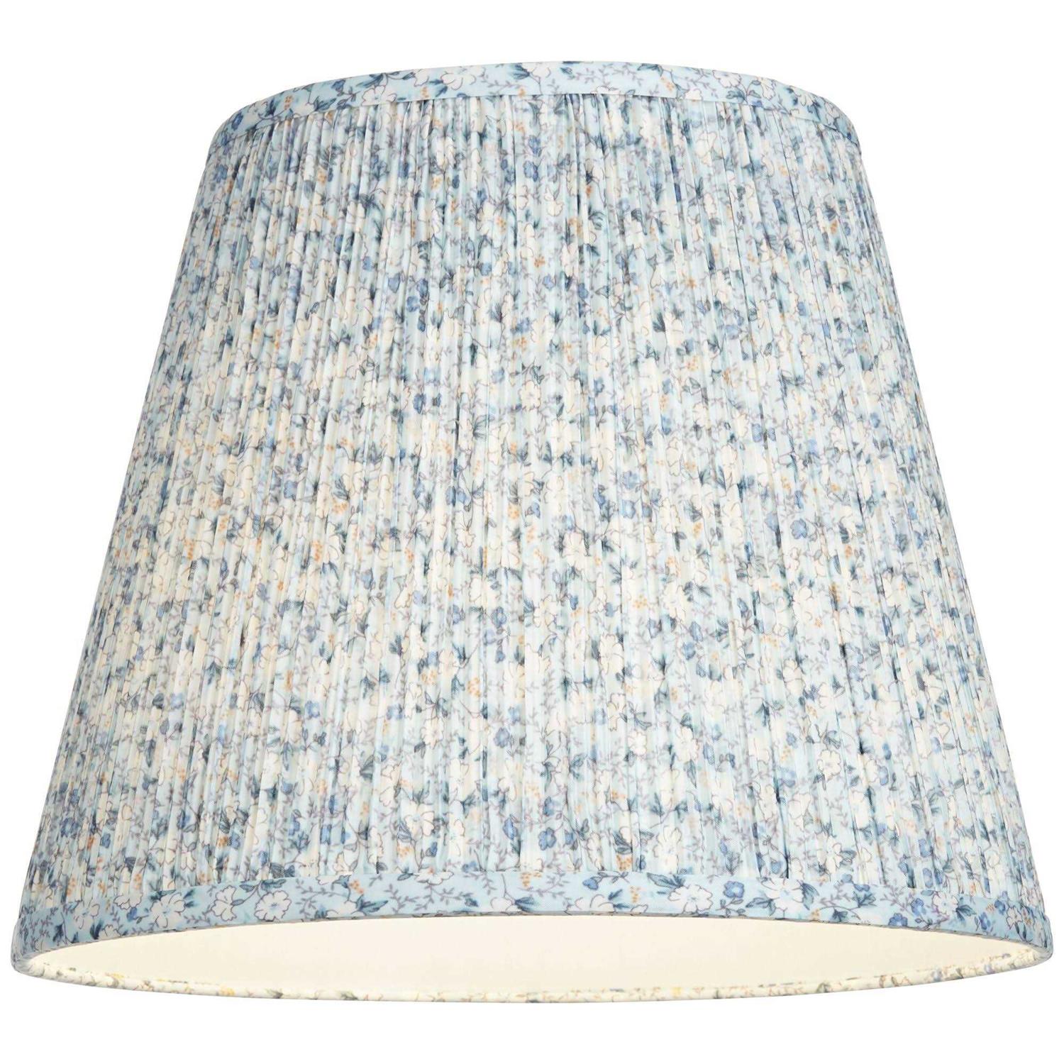 Springcrest Set of 2 Pleat Empire Print Lamp Shades Blue Floral Medium 8 inch Top x 13 inch Bottom x 10.75 inch High Spider Harp and Finial 671X7 - Image 4