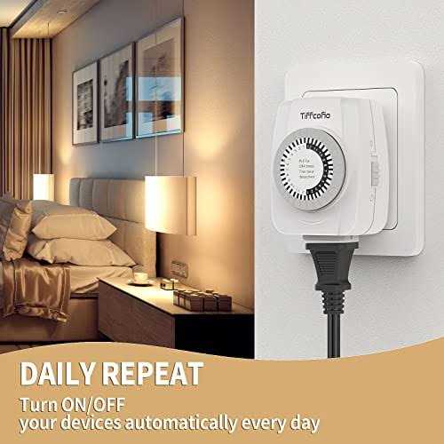 Tiffcofio Indoor Mechanical Timers for Electrical Outlets 2 Prong Plug in Outlt Daily Repeating Light Timer for Indoor Lights - Image 5