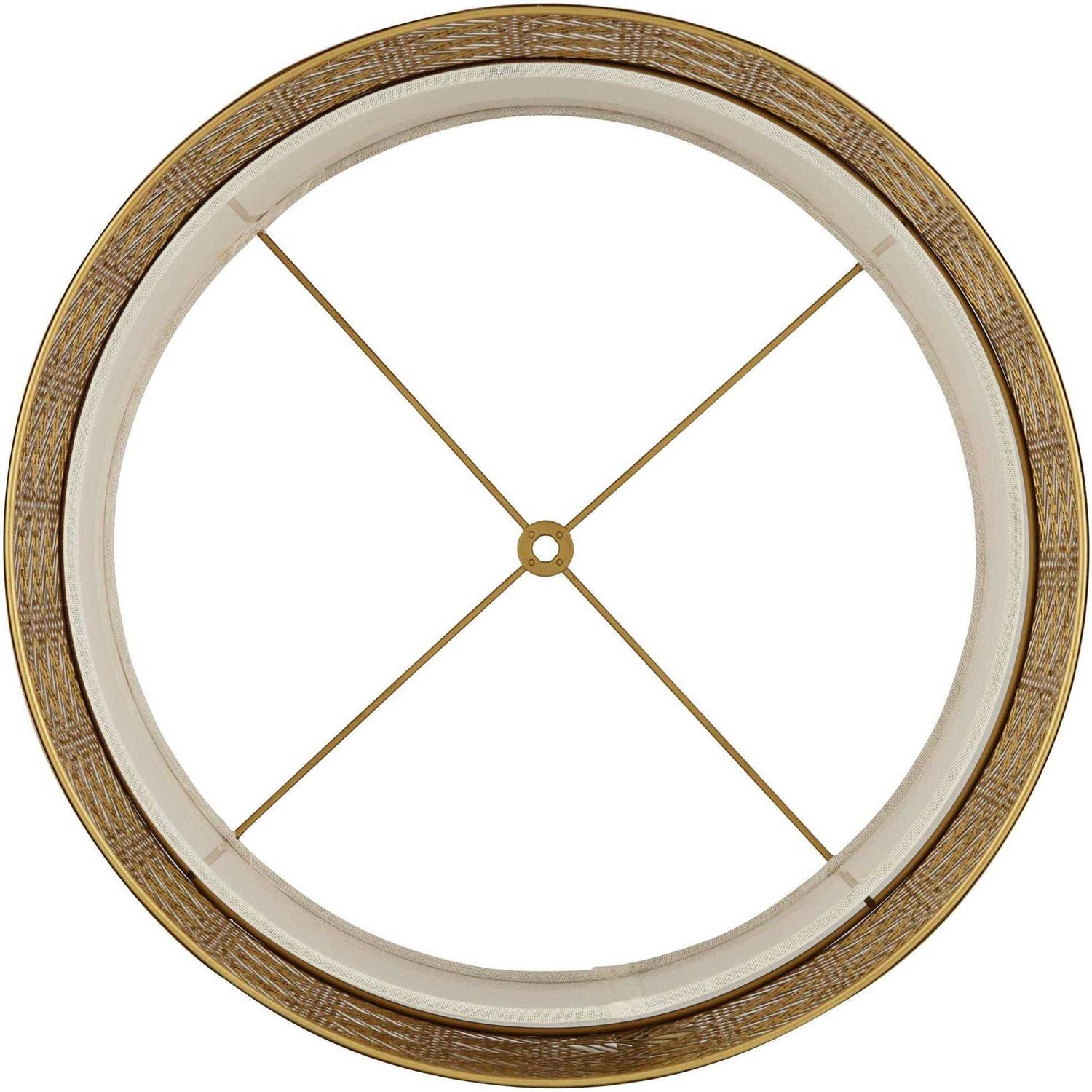 Springcrest Finish Laser Cut Metal Large Drum Lamp Shade 17 Top x 17 Bottom x 10 High Replacement - Image 3