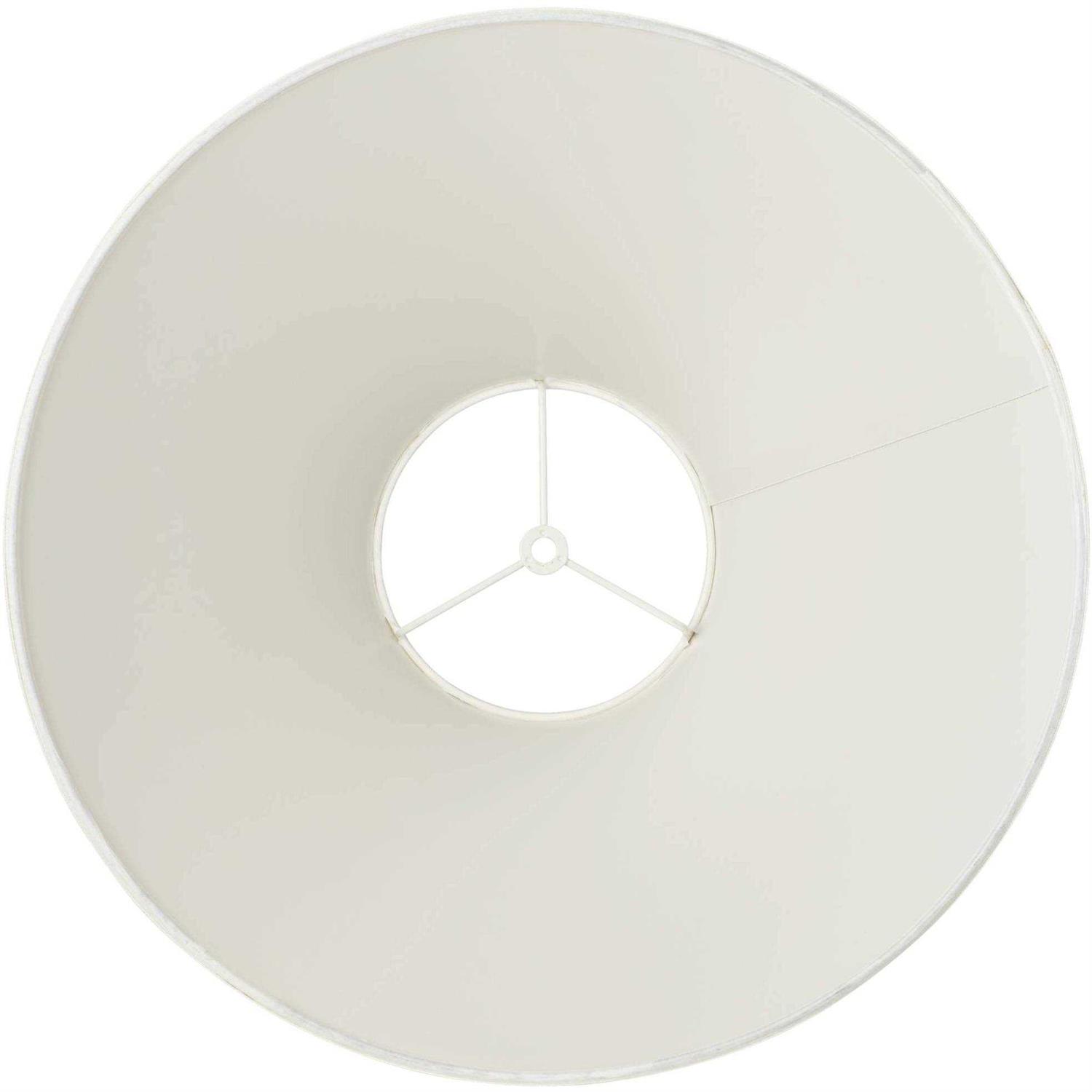 Springcrest Set of 2 Empire Lamp Shades White Linen Chimney Large 6 Top x 17 Bottom x 10 High Spider Harp and Finial Fitting - Image 3