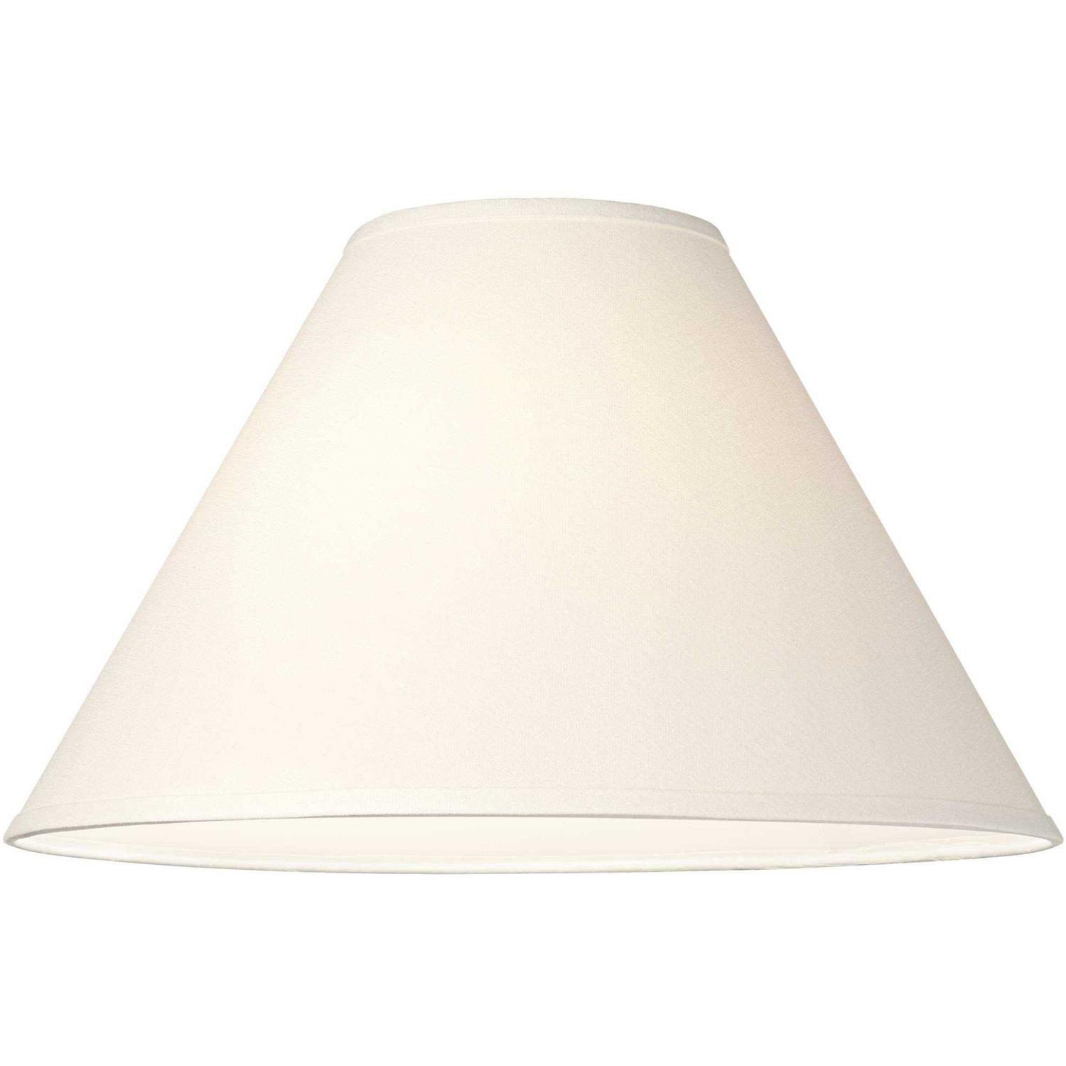 Springcrest Set of 2 Empire Lamp Shades White Linen Chimney Large 6 Top x 17 Bottom x 10 High Spider Harp and Finial Fitting - Image 4