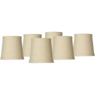 Springcrest Set Hardback Drum Lamp Shades Nallad Herbal Beige Small 4 Top x 5 Bottom x 5 High Candelabra Clip-On Fitting