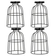 Xiding Farmhouse Vintage Industrial Metal Wire Cage Old Open Style Lamp Guard Adjustable for Hanging Pendant Lighting