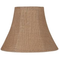 Springcrest Natural Burlap Medium Bell Lamp Shade 7 Top x 14 Bottom x 10.5 High Replacement with Harp and Finial