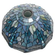 WERFACTORY Tiffany Lamp Shade Replacement 12X6 Inch Sea Blue Stained Glass Dragoy Lampshade Only 1-5/8-Inch Fitter Opening for Arched Floor Lamp