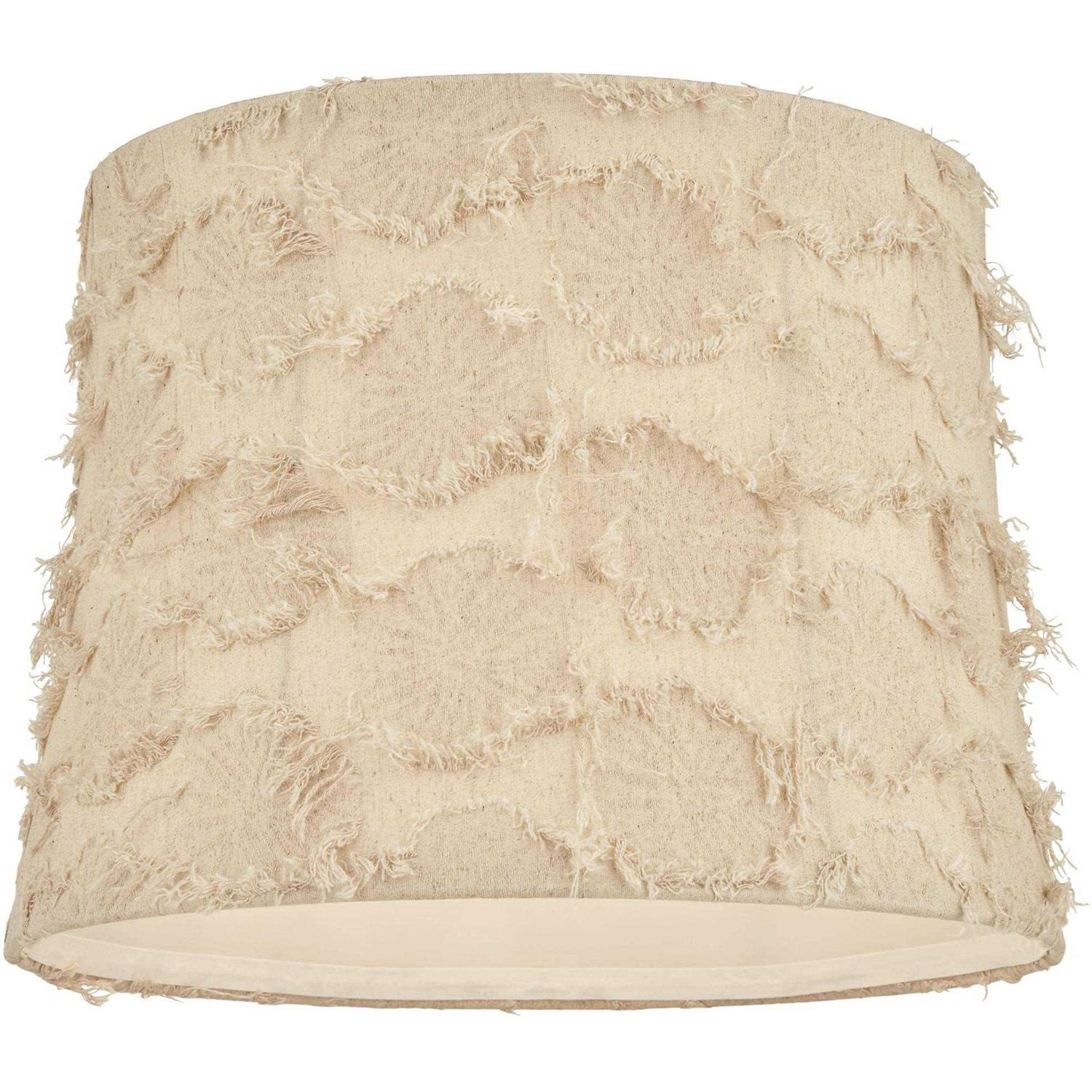 Springcrest Viborg Drum Lamp Shades Beige Raw Medium 14 Top x 16 Bottom x 12 High Washer Replacement Harp and Finial Fitting - Image 4