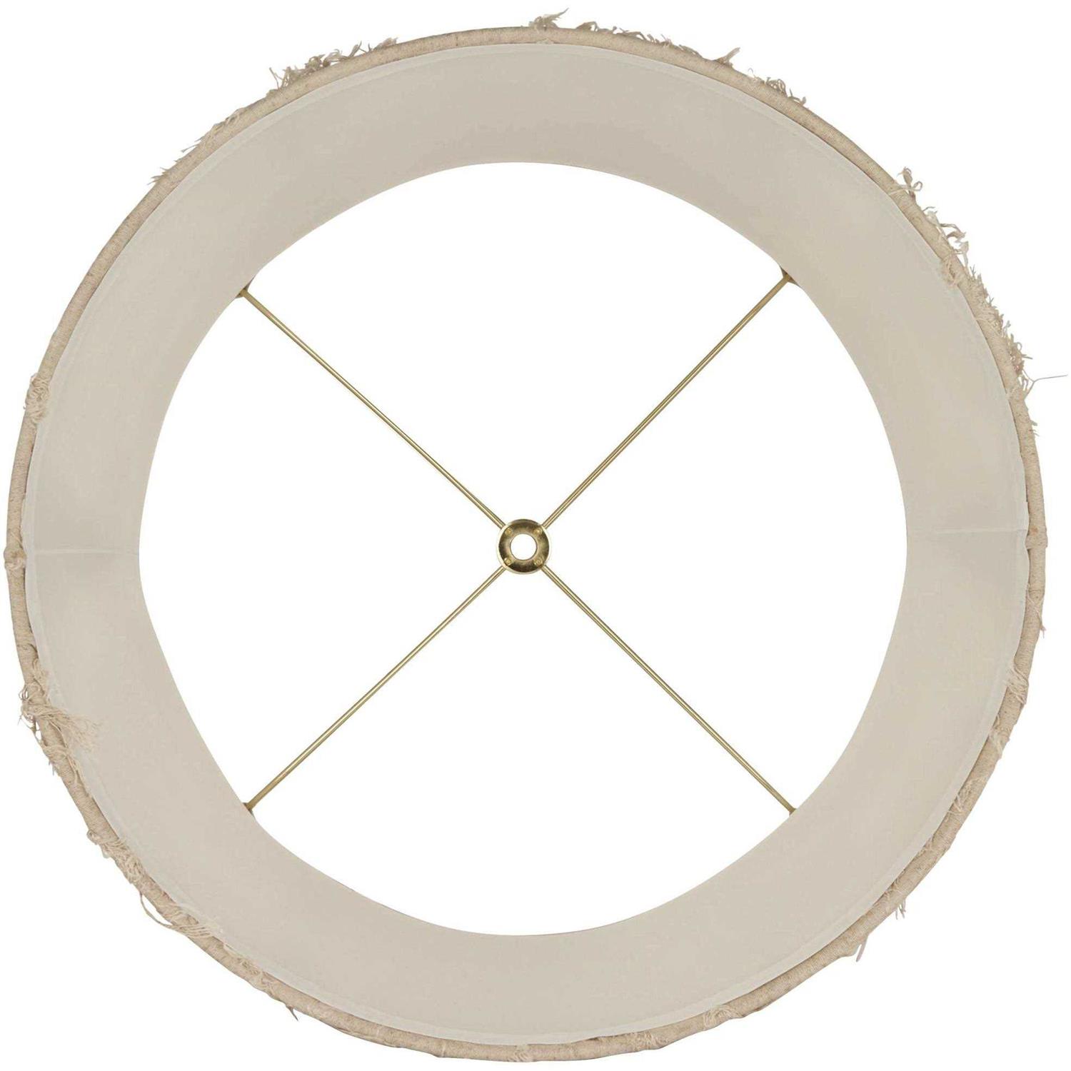 Springcrest Viborg Drum Lamp Shades Beige Raw Medium 14 Top x 16 Bottom x 12 High Washer Replacement Harp and Finial Fitting - Image 5