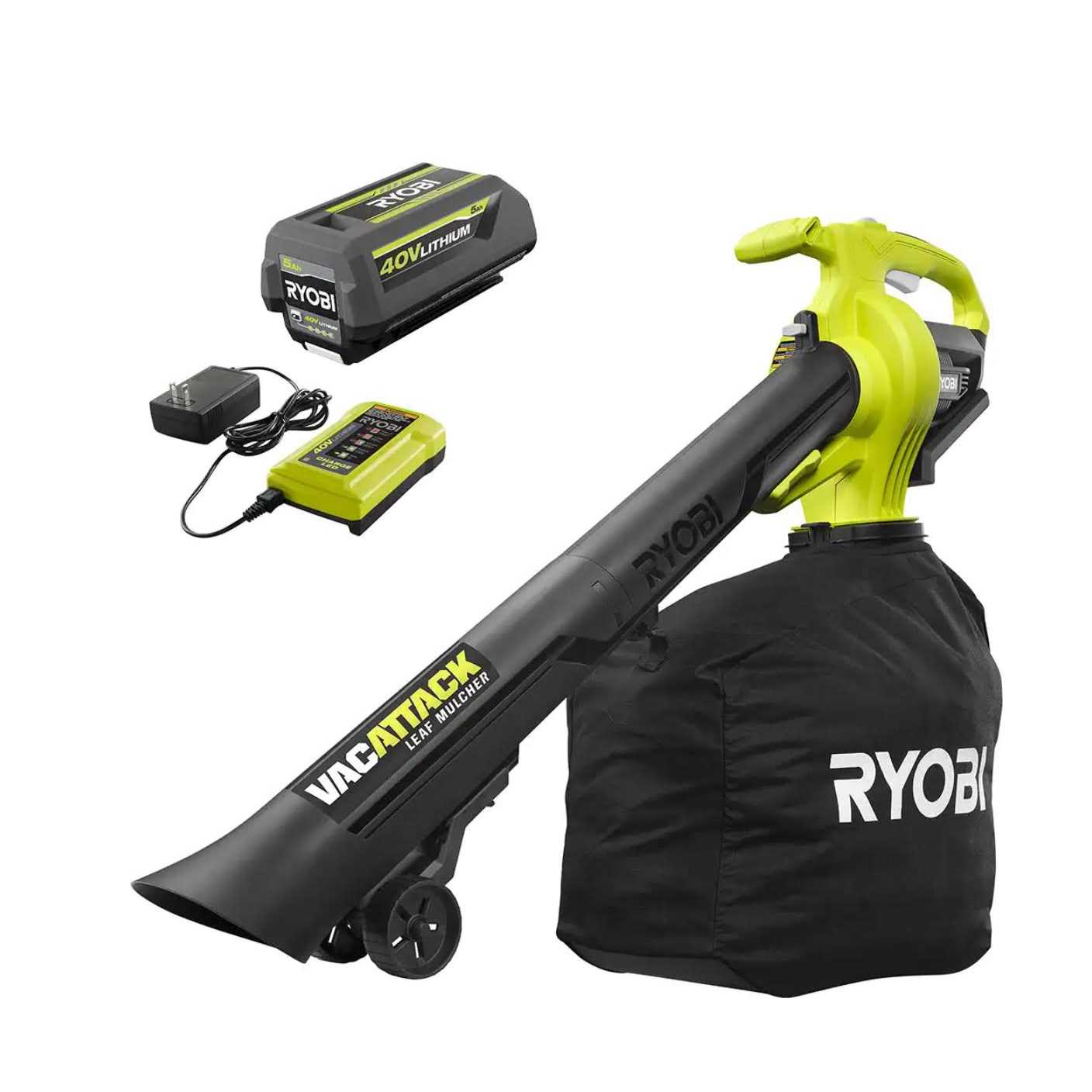 RYOBI 40V Vac Attack Cordless Battery Leaf Vacuum/Mulcher