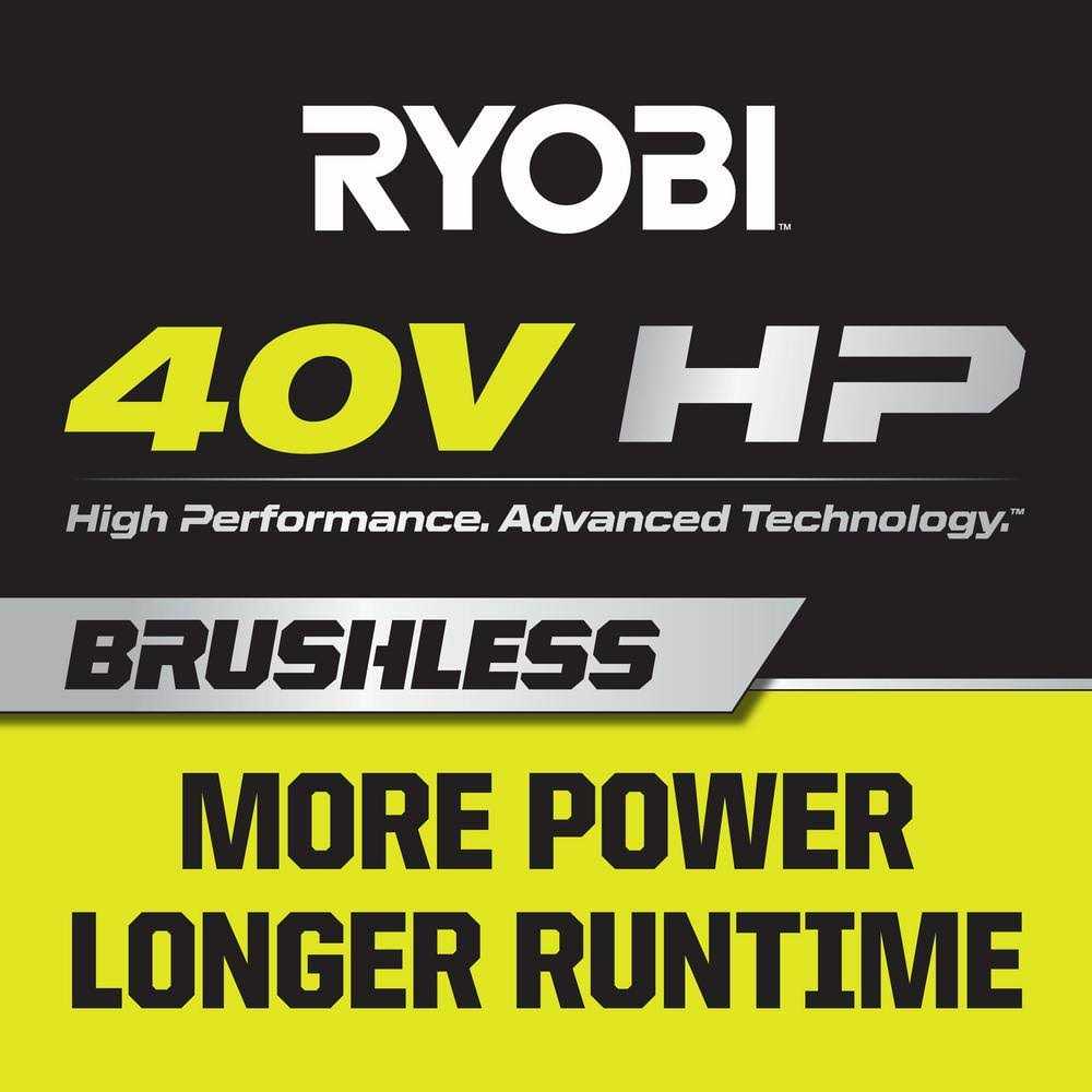 RYOBI 40V HP Brushless Whisper Series 155 MPH 600 CFM Cordless Blower & Leaf Battery and - Image 2