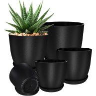 Utopia Home Plant Pots Indoor with Drainage 7/6.6/6/5.3/4.8 Inches Home Decor Flower Pots for Indoor Planter