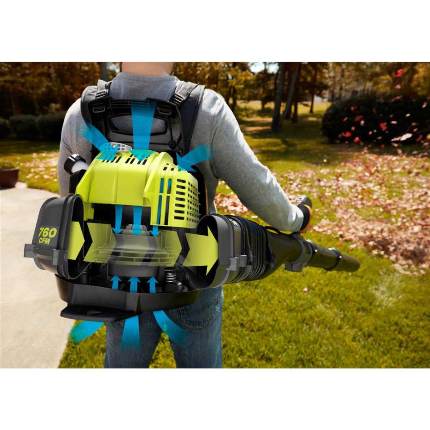 RYOBI 175 MPH 760 CFM 38cc Gas Backpack Leaf Blower - Image 4