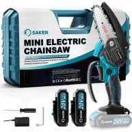 Saker 20V 4 in. Cordless Mini Chainsaw Including Batteries