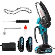 Saker 20V 4 in. Cordless Mini Chainsaw Including Batteries