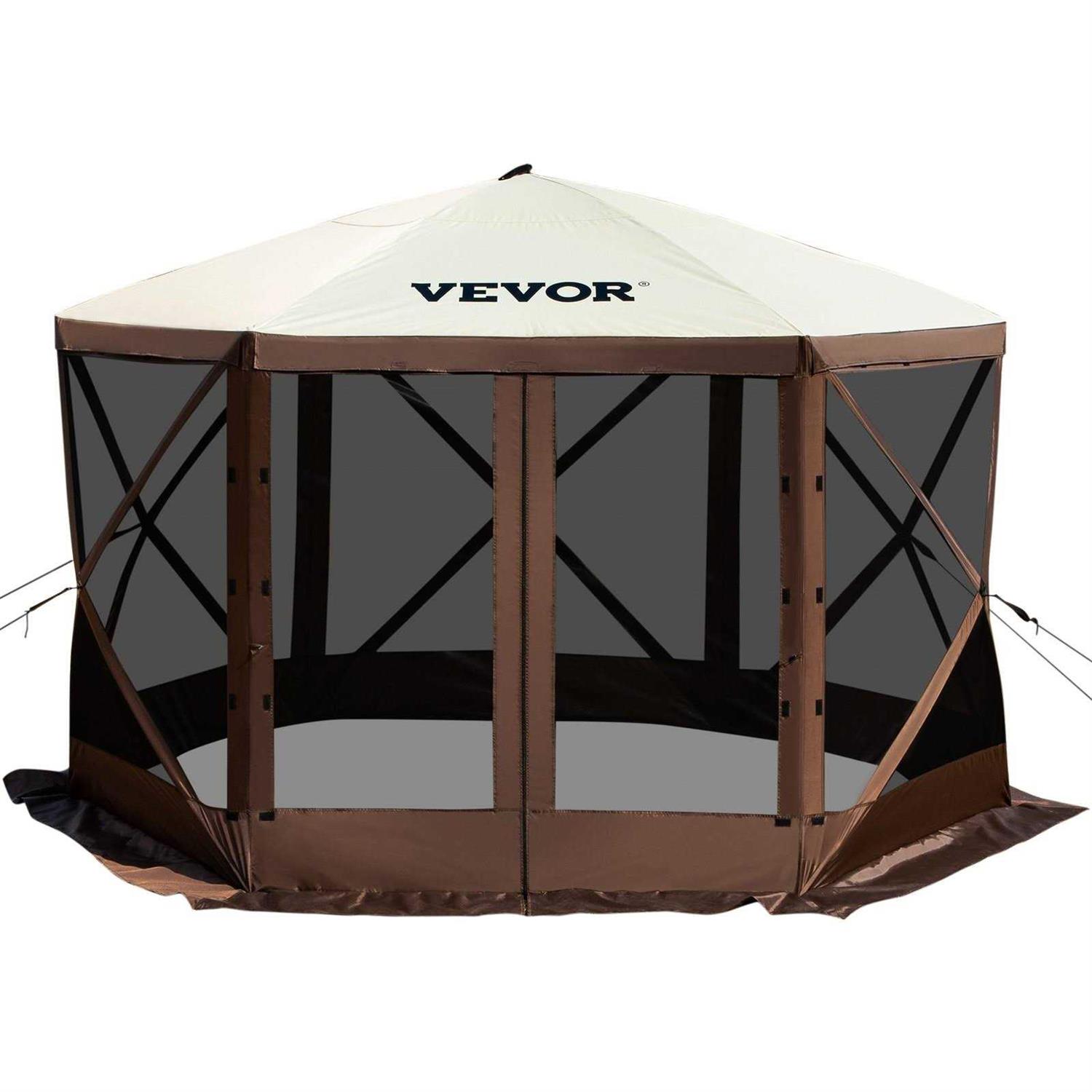 VEVOR Camping Gazebo Tent 6 Pop-up Canopy Screen Tent