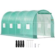 VEVOR Walk-in Tunnel Greenhouse 15 x 7 x 7 ft Portable Plant Hot House w/ Zippered Door