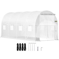 VEVOR Walk-in Tunnel Greenhouse 15 x 7 x 7 ft Portable Plant Hot House w/ Zippered Door