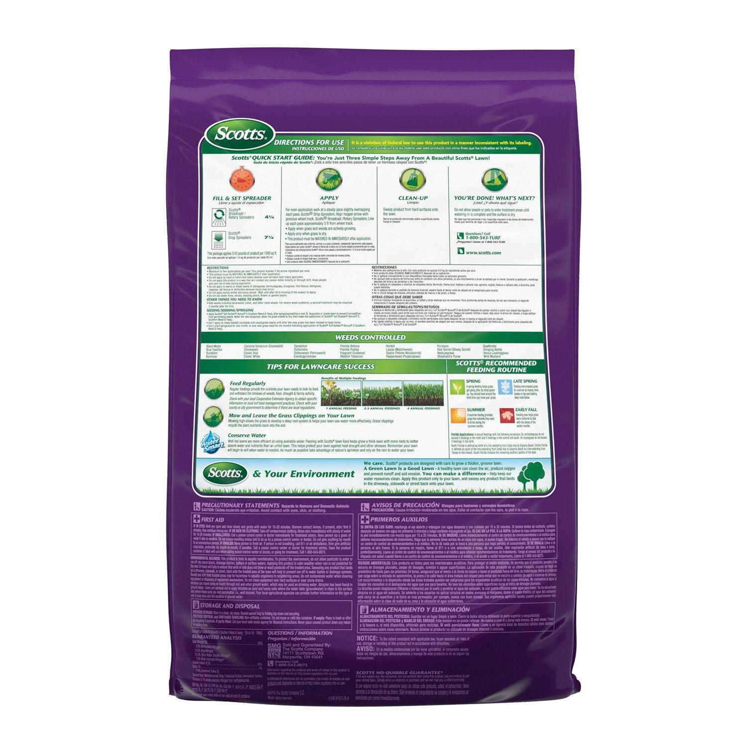 Scotts Turf Builder Bonus S Southern Weed Feed - Image 4