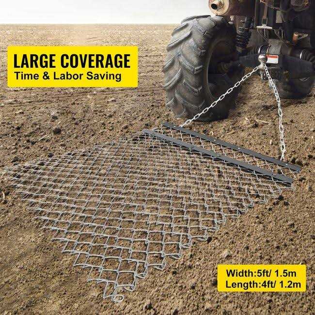 VEVOR 4 x 5 ft ATV Chain UTV Tractor Attachments Drag Mat for Landscape Leveling or Sod Prepping - Image 2