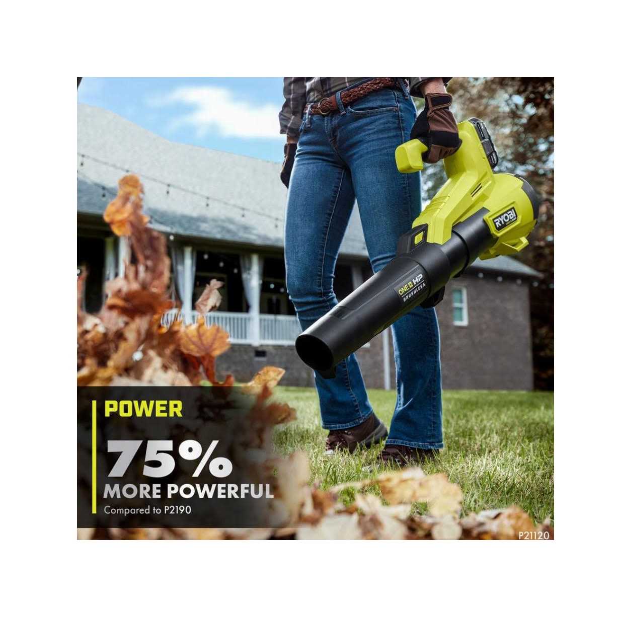 Ryobi One+ HP 18V Brushless 110 MPH 350 CFM Cordless Variable-Speed Jet Fan Leaf Blower - Image 2