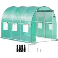 VEVOR 7 ft Walk-in Tunnel Greenhouse Portable Plant Hot House w/ Galvanized Steel Hoops