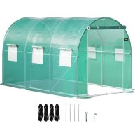 VEVOR 7 ft Walk-in Tunnel Greenhouse Portable Plant Hot House w/ Galvanized Steel Hoops