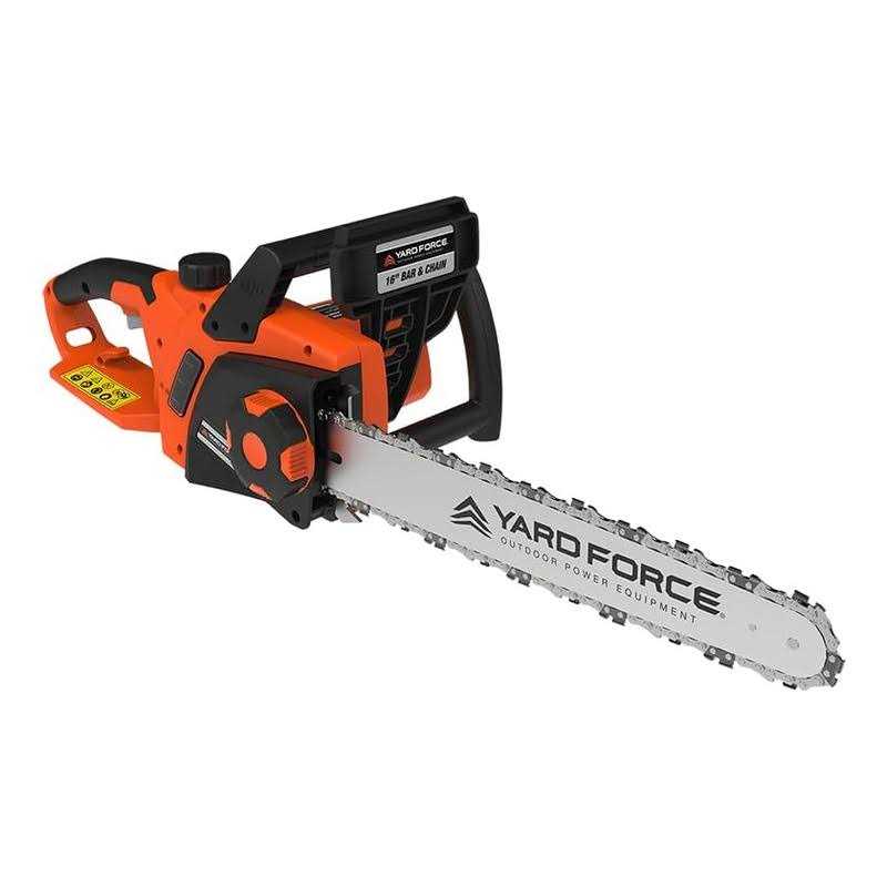 Yard Force 16 in. 15 Amp High-Performance Electric Chainsaw with Auto Chain Tensioner with Bonus PPE Kit