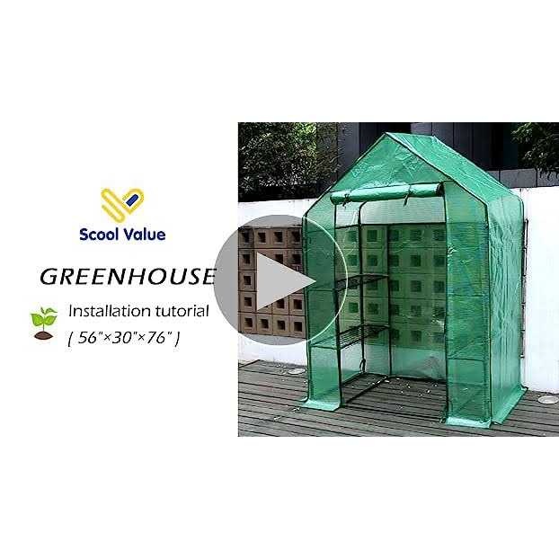 Sv Scool Value Small Greenhouse for Outdoors Mini Walk in Greenhouse Portable Greenhouse with Roll-up Zipper Entry Door and Anchors for Stability - Image 3