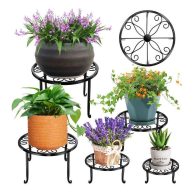 Roadwater 5 Pack Metal Plant Stand For Outdoor Indoor Plants Bronze Heavy Duty Flower Pot Stands For Multiple Plant