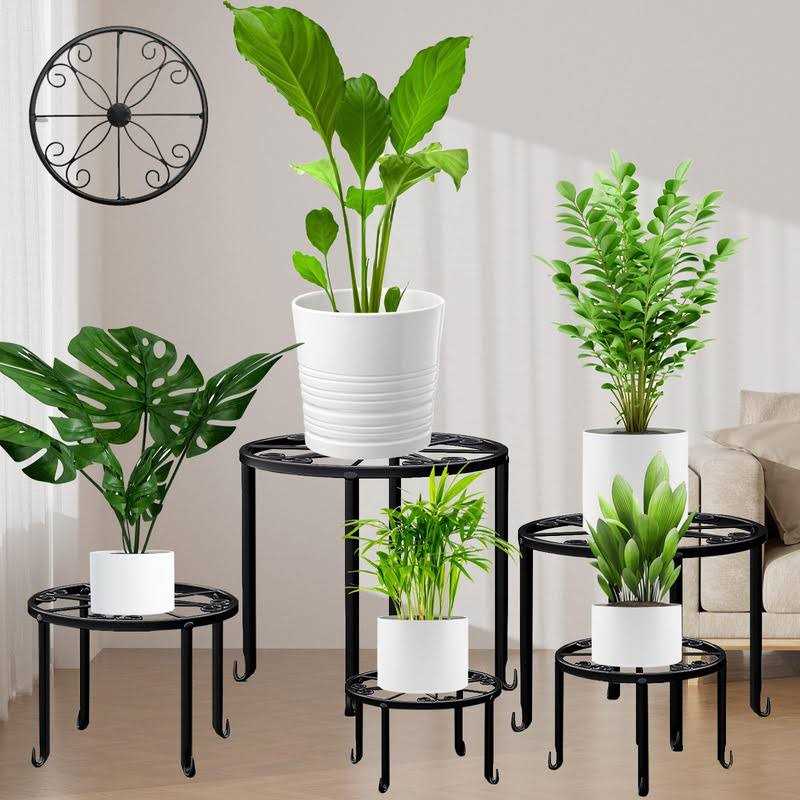 Roadwater 5 Pack Metal Plant Stand For Outdoor Indoor Plants Bronze Heavy Duty Flower Pot Stands For Multiple Plant - Image 3