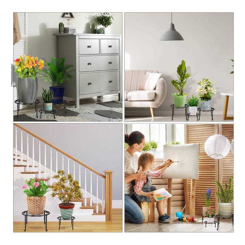 Roadwater 5 Pack Metal Plant Stand For Outdoor Indoor Plants Bronze Heavy Duty Flower Pot Stands For Multiple Plant - Image 5
