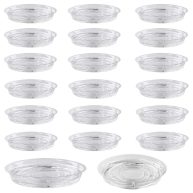 UltraOutlet 20 Pack Clear Plastic Plant Saucer Drip Trays Plant Plate Dish for Indoor Flower Pots and Planters