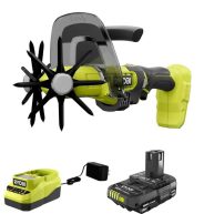 RYOBI ONE+ 18V Cordless Compact Battery Cultivator with 2.0 Ah Battery and Charger
