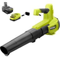 RYOBI ONE+ 18V 100 MPH 325 CFM Cordless Battery Variable Speed Jet Fan Leaf Blower w Leaf