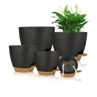 Self Watering Planters with Drainage Holes Reservoir,Nursery Planting Pot for Indoor Decor Garden Plants Succulents,Snake Plant