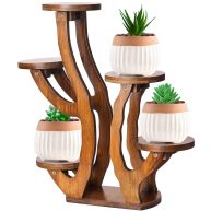XXXFLOWER Plant Terrarium Wooden Stand