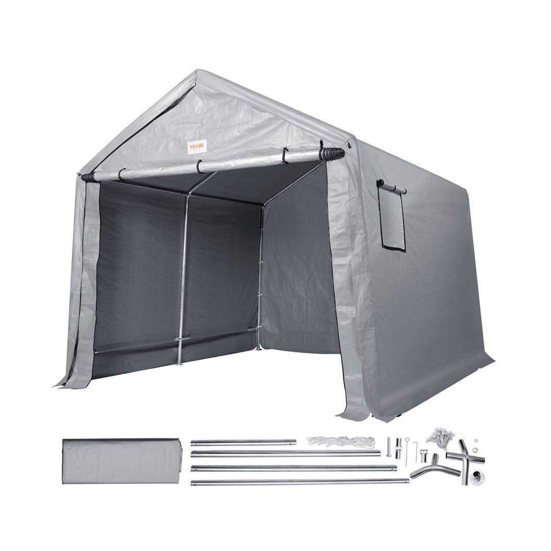 VEVOR Portable Shed Outdoor Storage Shelter 7 x 12 x 7.36 ft Heavy Duty All-Season Instant Storage Tent Tarp Sheds with Roll-up Zipper Door and - Image 3