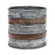 Stonebriar Galvanized Metal Container with Rust Detail Trim