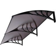 Vivohome Polycarbonate Window Door Awning Canopy Black Bracket 40 Inch x
