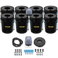 VEVOR DWC Hydroponic System 5 Gallon 4-8 Buckets Deep Water Culture Growing Bucket Hydroponics Grow Kit