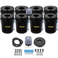 VEVOR DWC Hydroponic System 5 Gallon 4-8 Buckets Deep Water Culture Growing Bucket Hydroponics Grow Kit