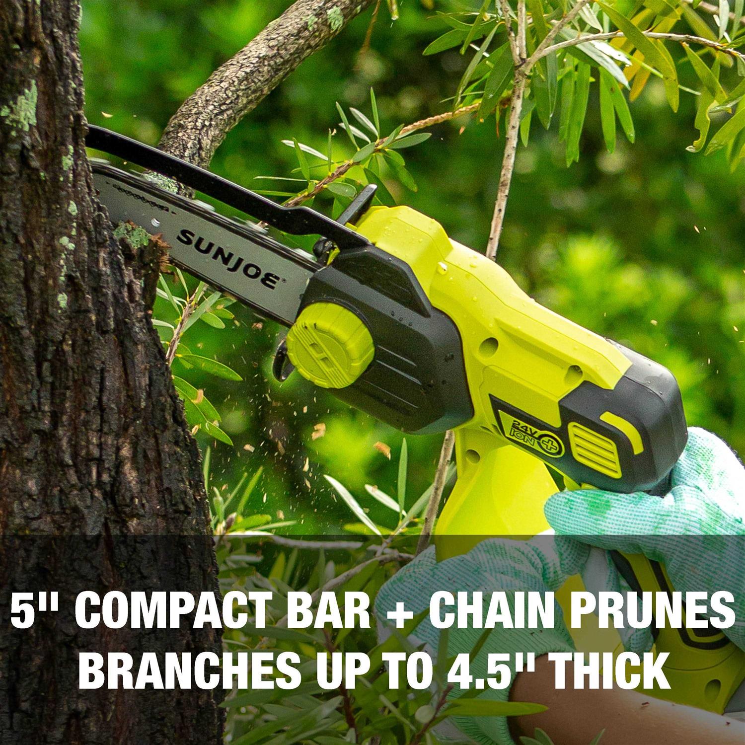 Sun Joe 24 Volt iON+ Cordless Mini Chainsaw 24V-HCS-LTE-P1 - Image 5