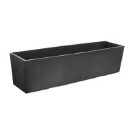 Tierra Verde Sonata 6 in. H x 24 in. W Rectangle Slate Rubber Self-Watering Table Trough Planter MT5100373