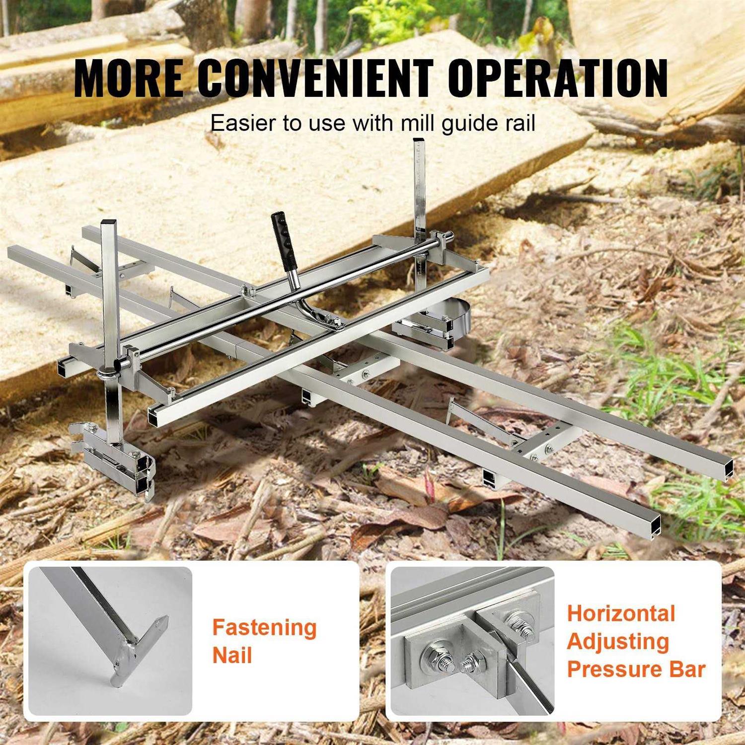 VEVOR Chainsaw Mill and Rail Mill Guide System Portable Sawmill 14-36 Guide Bar - Image 2