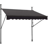 STEELAID Manual Retractable Awning Non-Screw Outdoor Sun Shade – Adjustable Pergola Shade Cover with UV Protection – 100% Polyester Made
