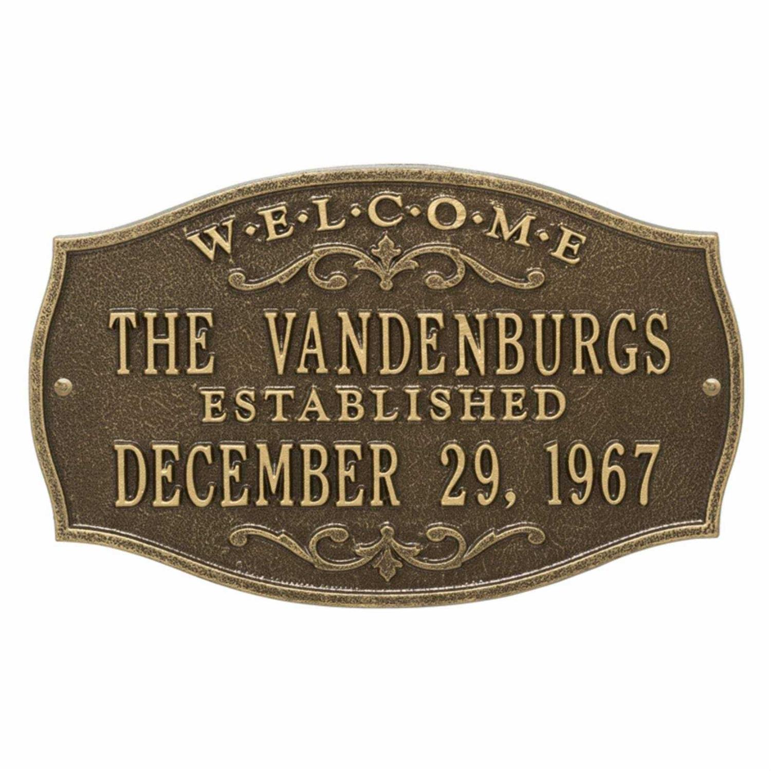 Whitehall Brookfield Welcome Anniversary Personalized Plaque